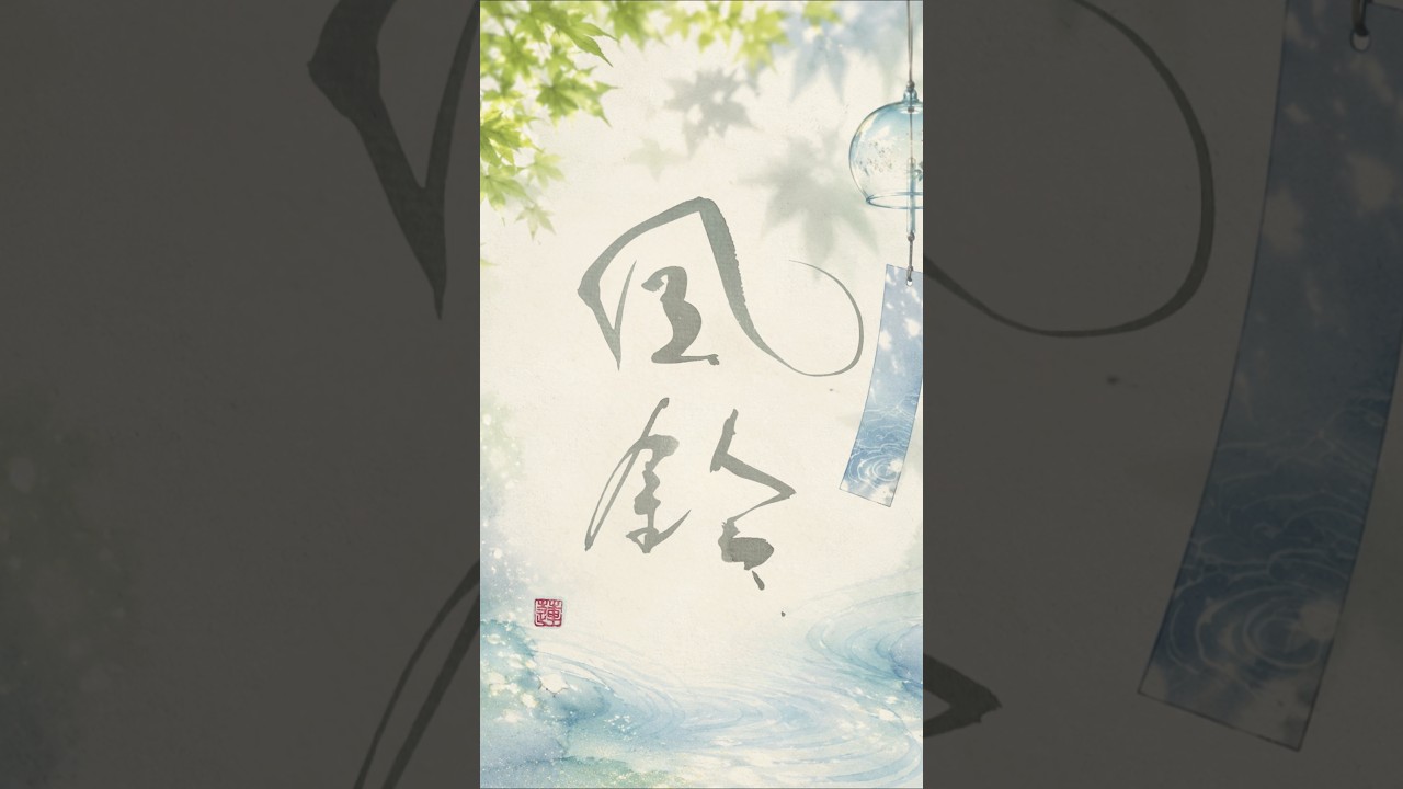 心に涼を届ける言葉|風鈴|Japanese Calligraphy #癒し