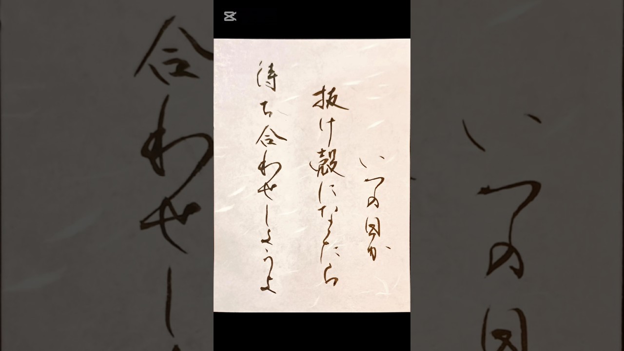 書いてみた 心に響く歌詞「いつか抜け殻になったら待ち合わせしようよ」 BUMP OF CHICKEN『新世界』#書道#japanesecalligraphy