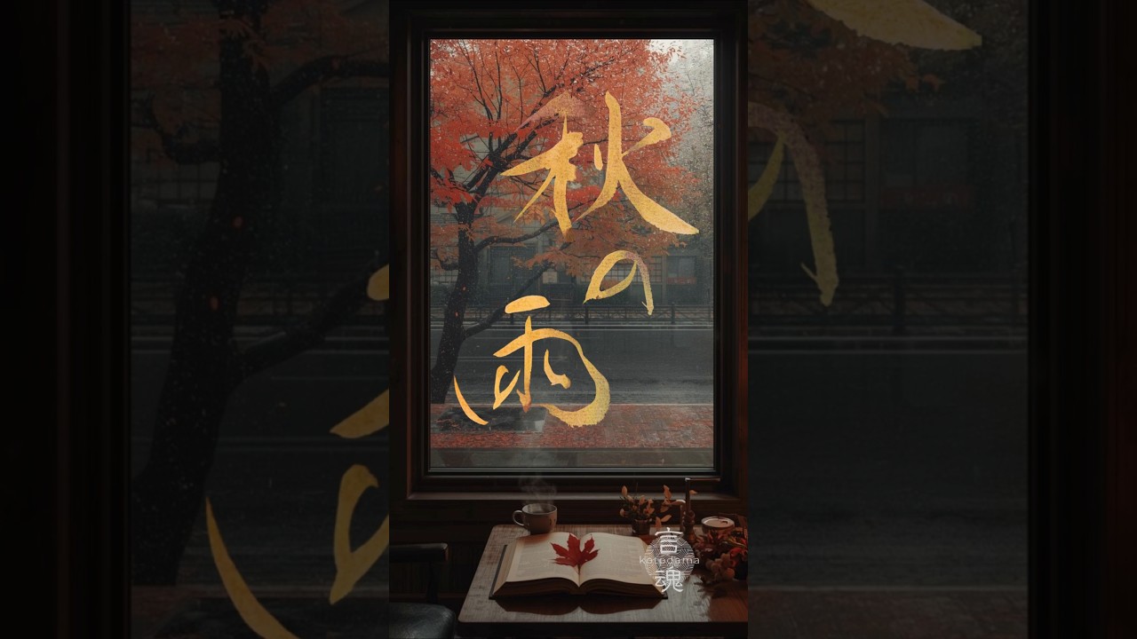 秋の雨｜Japanese Calligraphy #書道 #shodo #calligraphyart #japaneseart #japaneseculture #kotodama