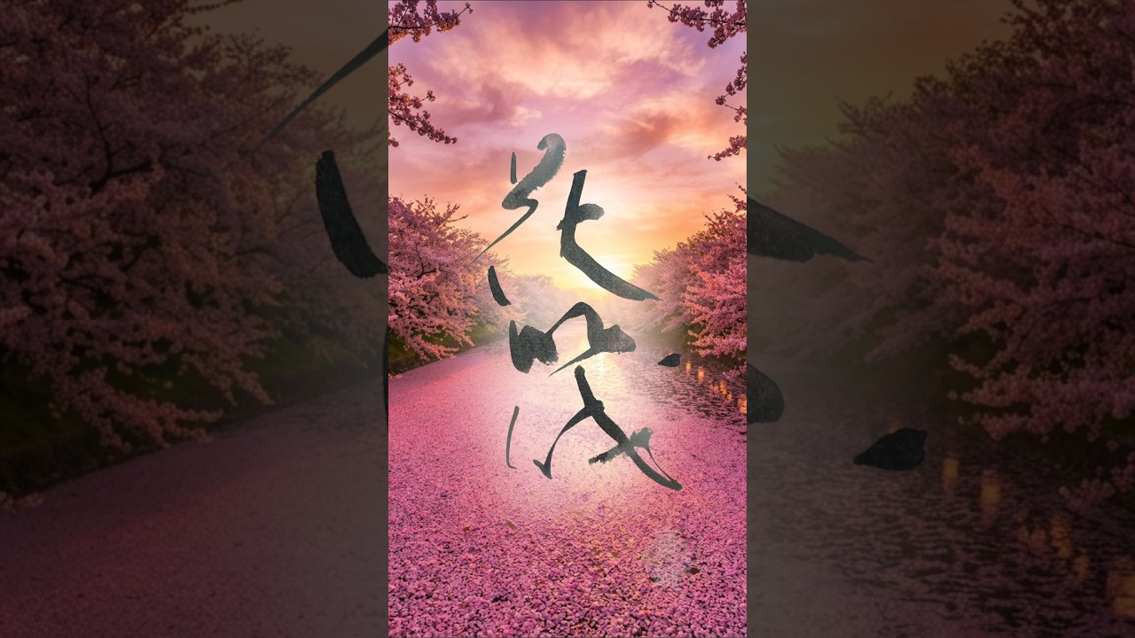 流れる花びらに、心をあずけて|花筏 Let Your Heart Drift with the Petals | Flower Raft #書道 #japanesecalligraphy