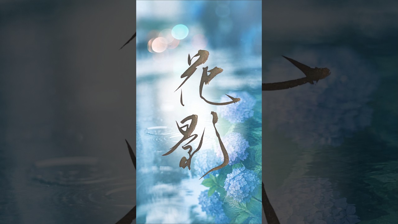 静かな癒しを求めているあなたへ|花影|雨上がりに映る花の影 #書道 #japanesecalligraphy #言霊
