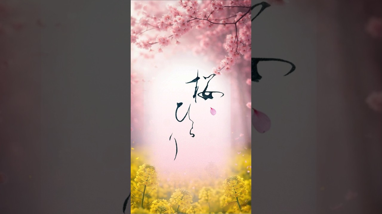 桜ひらり|心に舞い降りる春 Sakura Petals Falling|Spring Landing in Your Heart #書道 #japanesecalligraphy